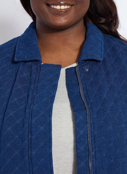 Lysse Elora Quilted Jersey Jacket Curvy Indigo