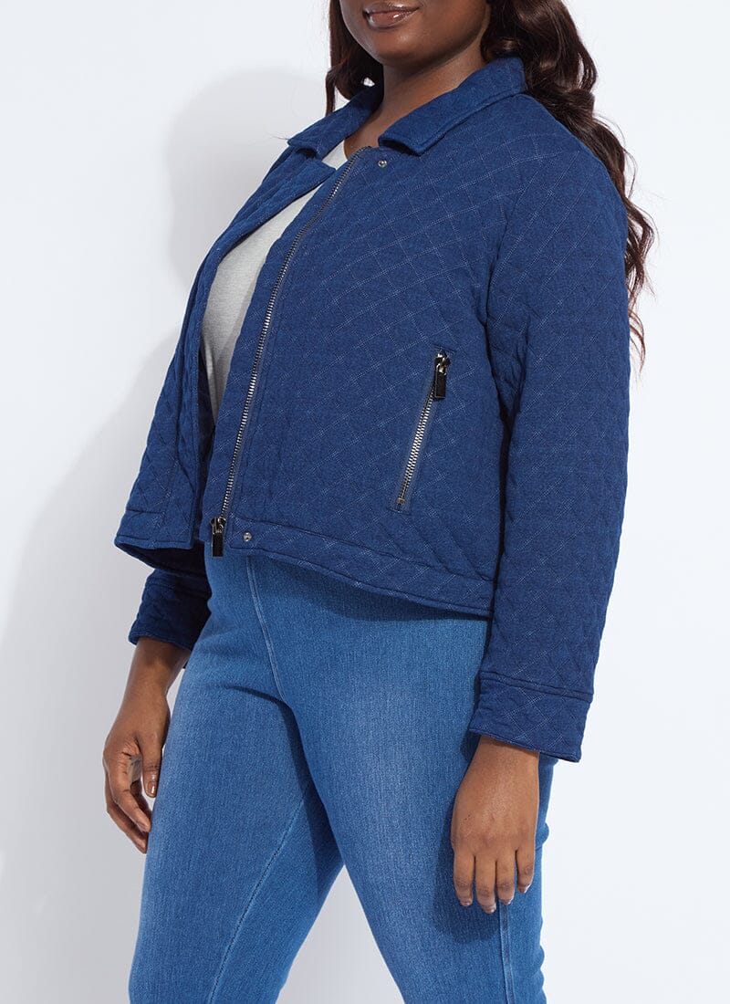Lysse Elora Quilted Jersey Jacket Curvy Indigo