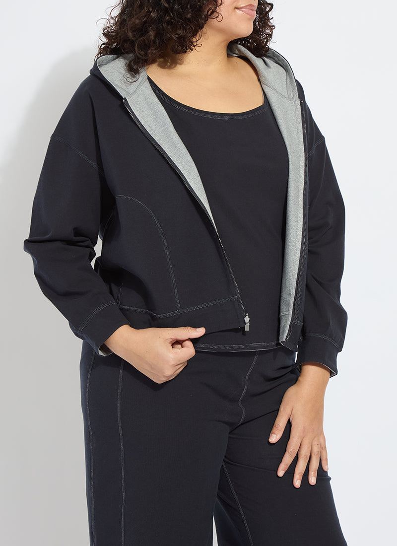 Lysse Jovie Reversible Hoodie Curvy True Navy Grey Melange