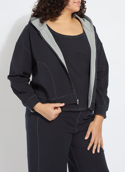 Lysse Jovie Reversible Hoodie Curvy True Navy Grey Melange