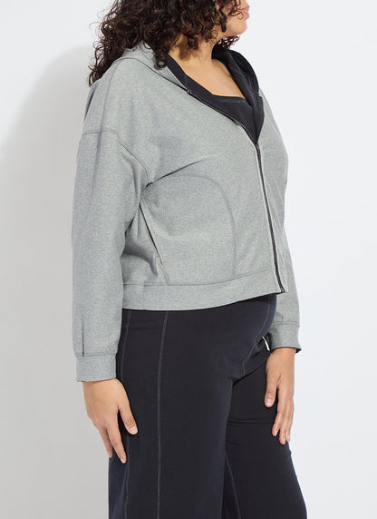 Lysse Jovie Reversible Hoodie Curvy True Navy Grey Melange