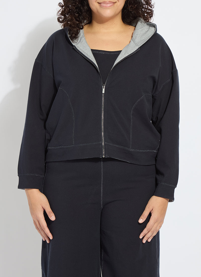 Lysse Jovie Reversible Hoodie Curvy True Navy Grey Melange