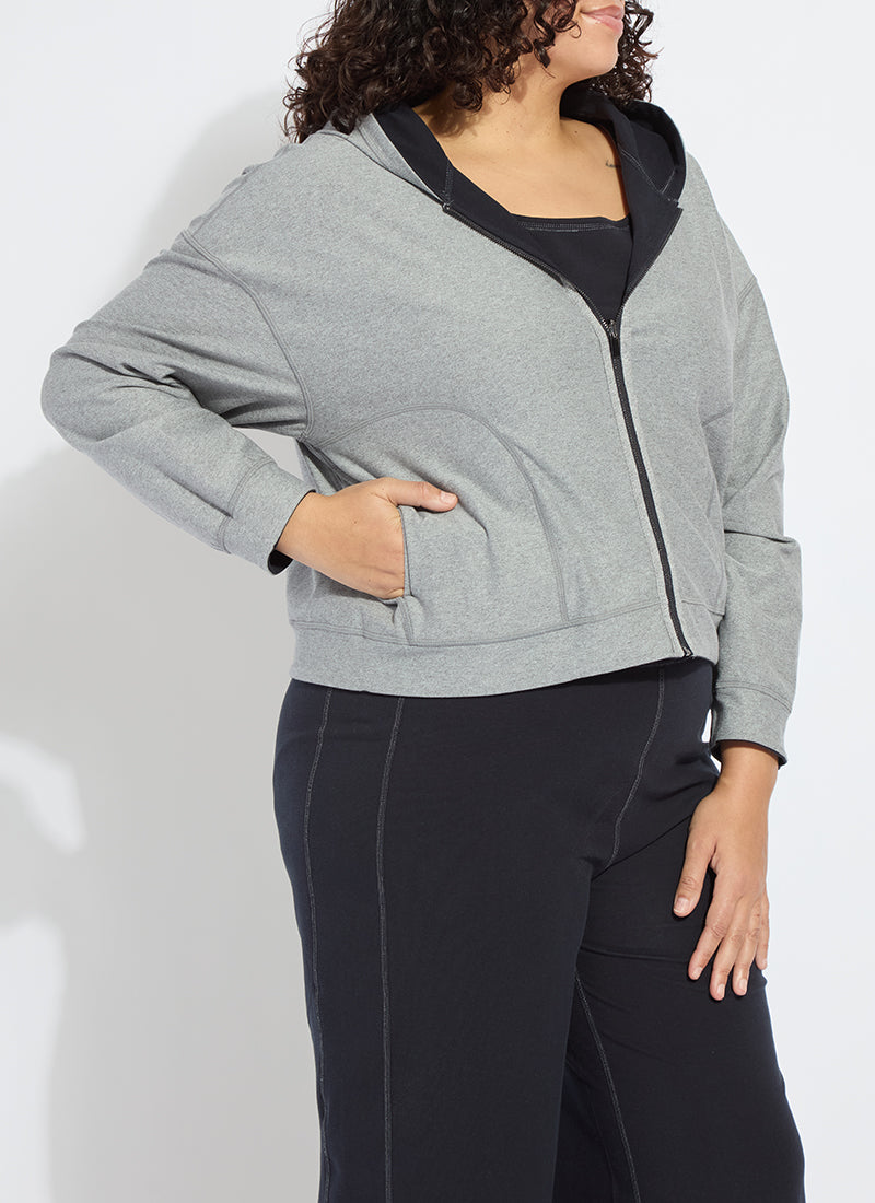 Lysse Jovie Reversible Hoodie Curvy True Navy Grey Melange