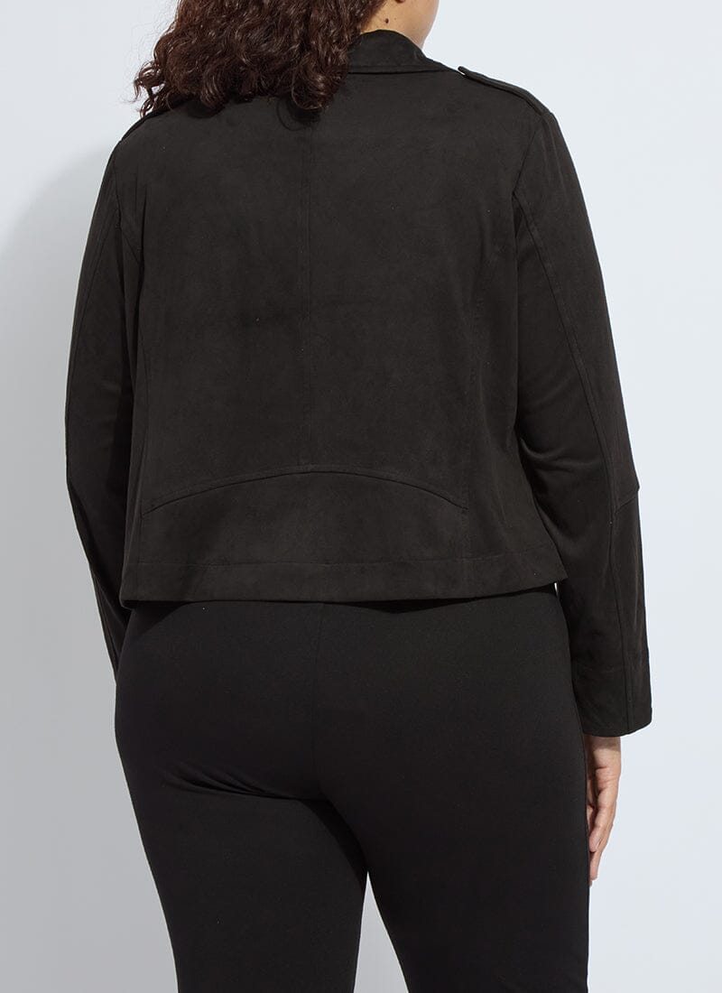 Lysse Amelia Moto Vegan Suede Jacket Curvy Black