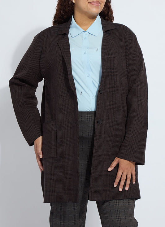 Lysse Lina Sweater Car Coat Curvy Double Espresso/Black