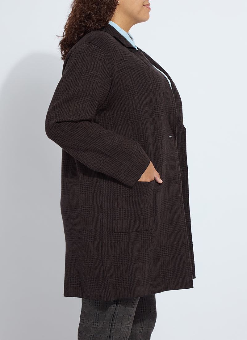 Lysse Lina Sweater Car Coat Curvy Double Espresso/Black