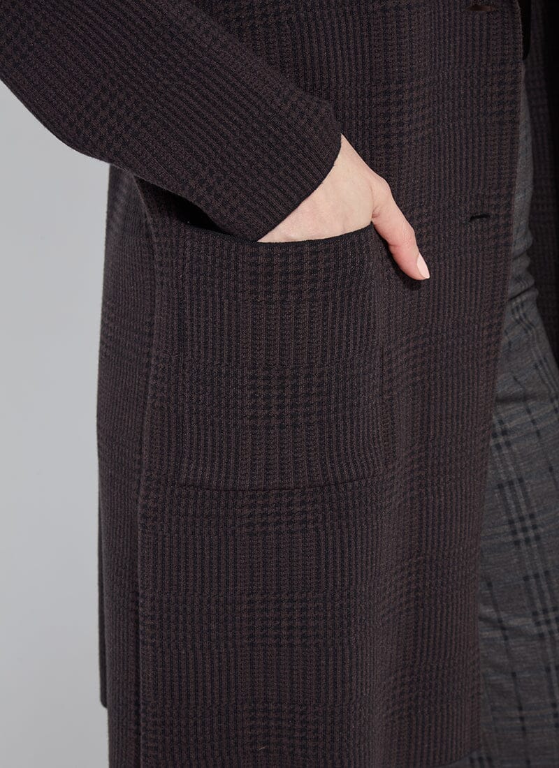 Lysse Lina Sweater Car Coat Curvy Double Espresso/Black