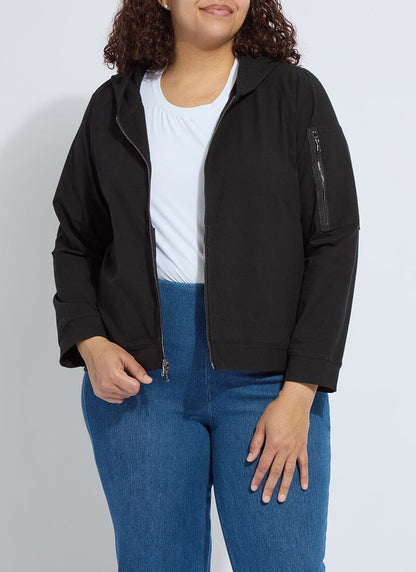 Lysse Cotton Zip Up Hoodie Sweatshirt Curvy Black