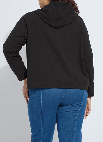 Lysse Cotton Zip Up Hoodie Sweatshirt Curvy Black