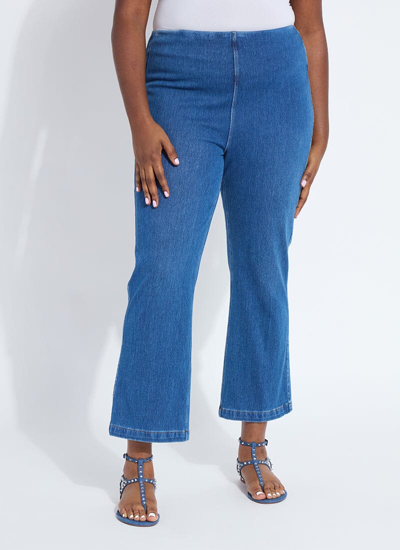 Lysse Ankle Denim Baby Bootcut (Curvy, 27" Inseam) Mid Wash