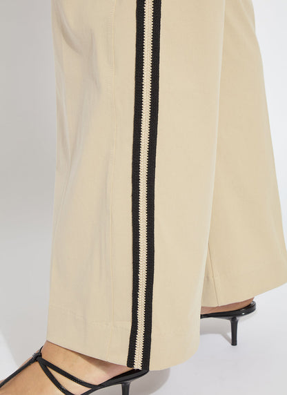 Lysse Brinne Side Stripe Trouser Curvy (31" Inseam) Crisp Khaki