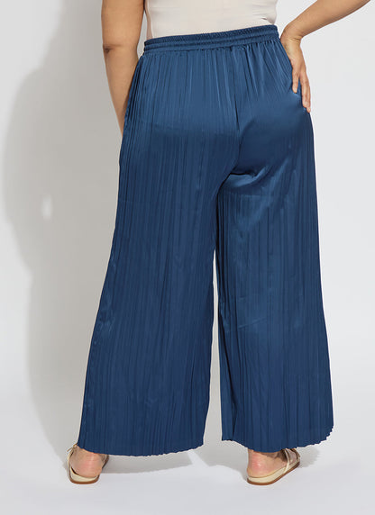 Lysse The Packable Pleated Palazzo Pant Curvy - Capri Blue (28" Inseam) Capri Blue