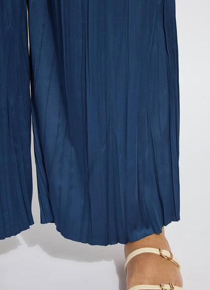 Lysse The Packable Pleated Palazzo Pant Curvy - Capri Blue (28" Inseam) Capri Blue