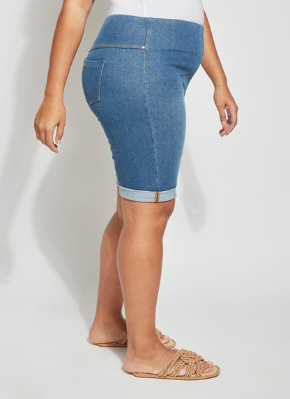 Lysse Boyfriend Short (Plus Size)  Mid Wash