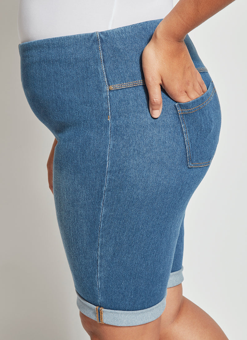 Lysse Boyfriend Short (Plus Size)  Mid Wash