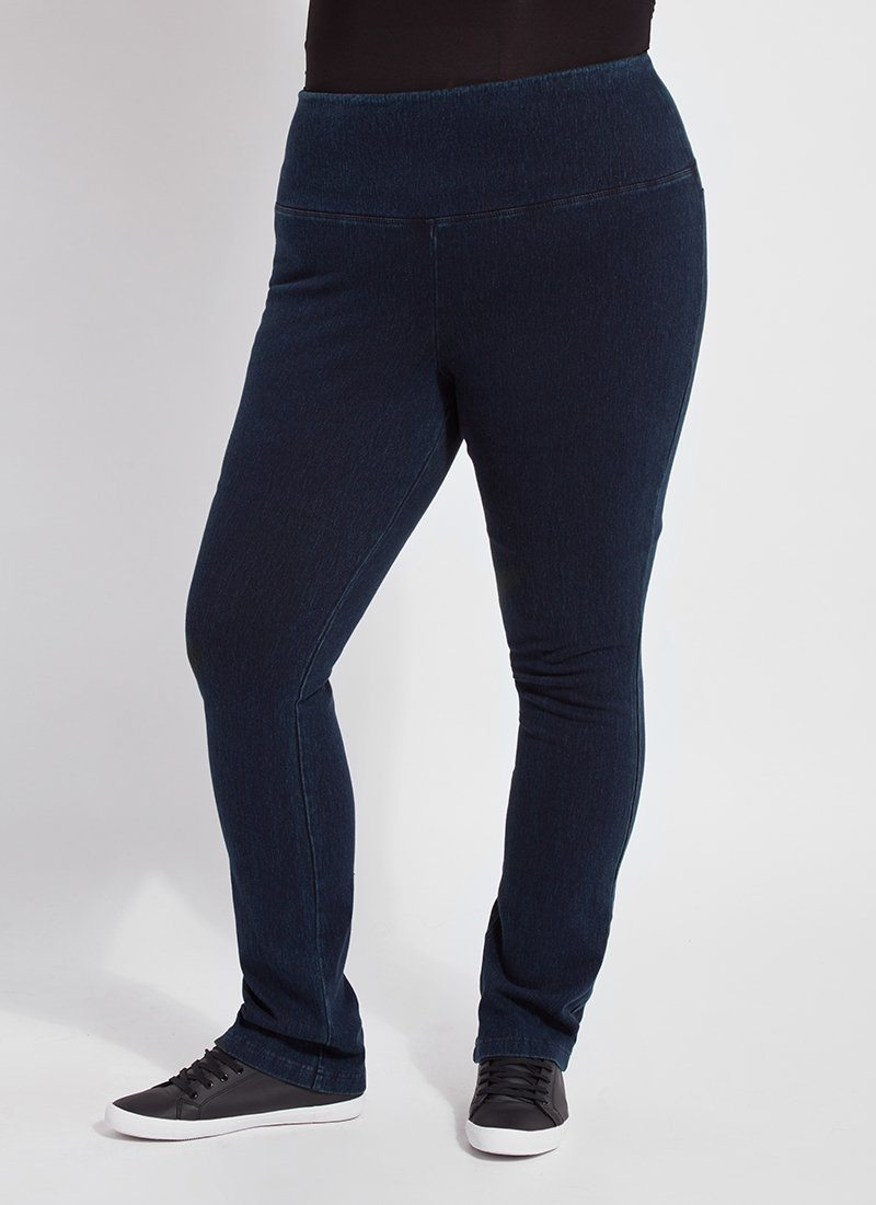 Lysse Denim Straight Leg Jean Legging (Plus Size)  Midwash