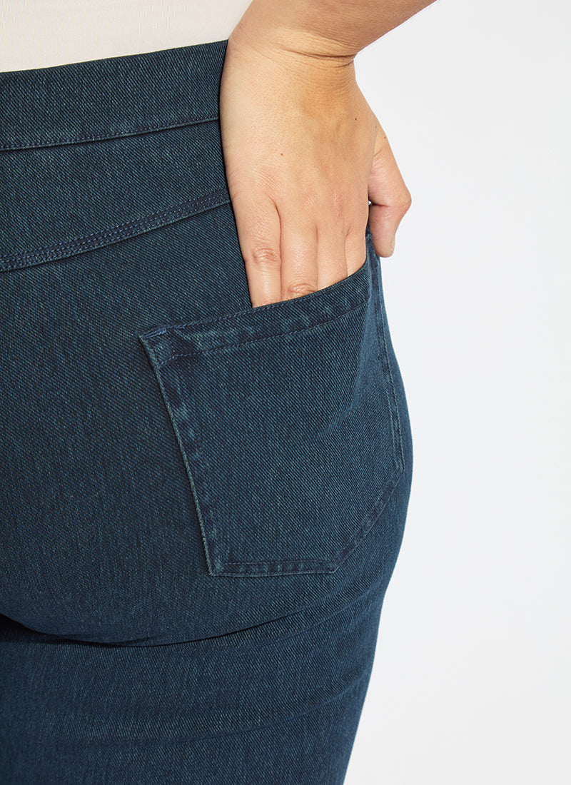 Lysse Billie Eyelet Straight Denim Curvy (26"Inseam) Bleached Blue