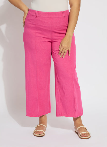 Lysse Erin Pintuck Repreve Denim Curvy (27" Inseam) Hot Pink