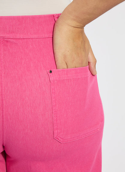 Lysse Erin Pintuck Repreve Denim Curvy (27" Inseam) Hot Pink