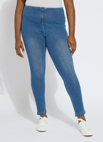 Lysse Toothpick Denim Jean Legging (Plus Size)  Black