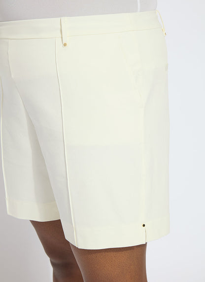 Lysse Amanda Twill Short Curvy (6" Inseam) Off White