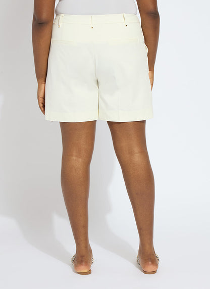 Lysse Amanda Twill Short Curvy (6" Inseam) Off White