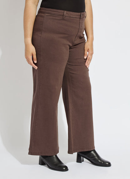 Lysse Iris Wide Leg Everyday Denim Curvy (30.5" Inseam) Asutex Double Espresso