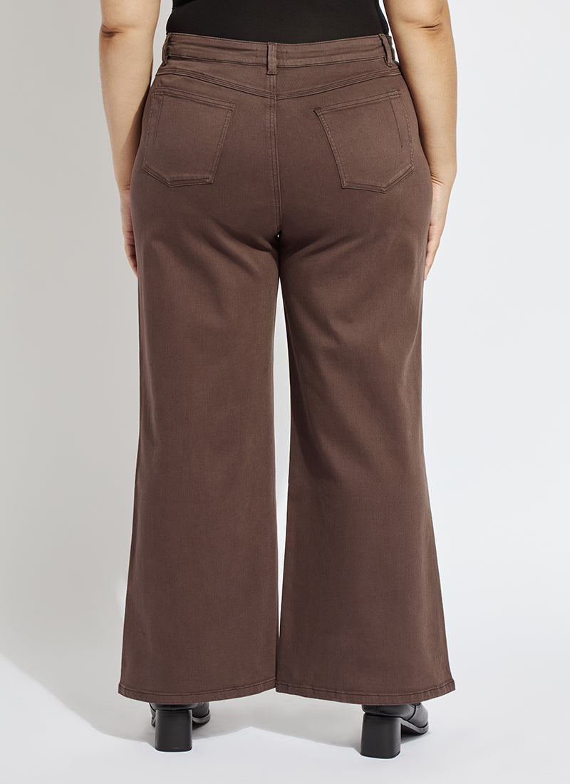 Lysse Iris Wide Leg Everyday Denim Curvy (30.5" Inseam) Asutex Double Espresso