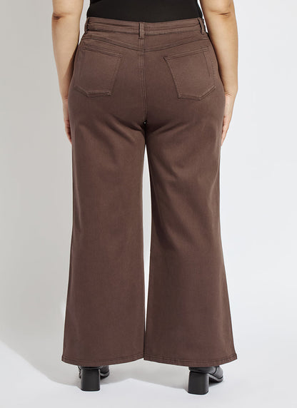 Lysse Iris Wide Leg Everyday Denim Curvy (30.5" Inseam) Asutex Double Espresso