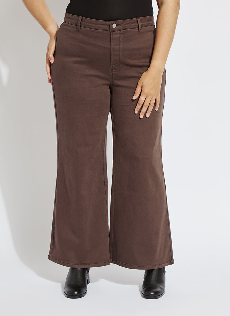 Lysse Iris Wide Leg Everyday Denim Curvy (30.5" Inseam) Asutex Double Espresso