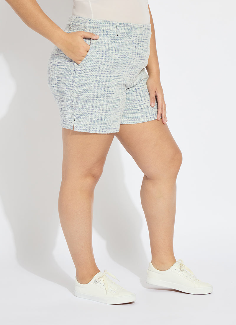 Lysse Lily Summer Tweed Short Curvy (6.5" Inseam) Azzurro Tweed