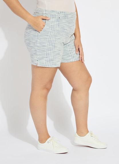 Lysse Lily Summer Tweed Short Curvy (6.5" Inseam) Azzurro Tweed