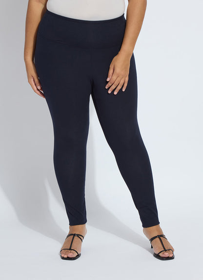 Lysse Flattering Cotton Legging (Plus Size)  Midnight