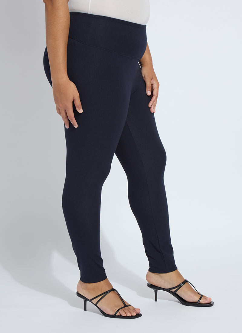 Lysse Flattering Cotton Legging (Plus Size)  Midnight