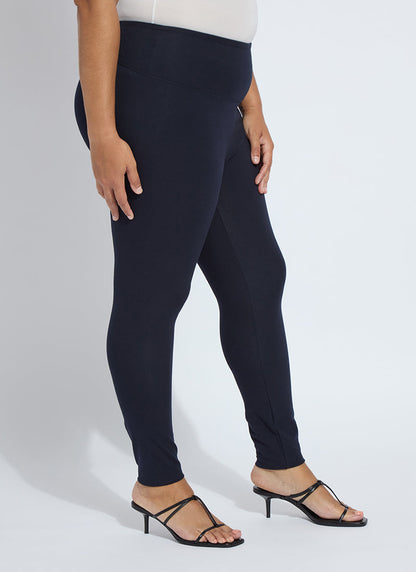 Lysse Flattering Cotton Legging (Plus Size)  Midnight