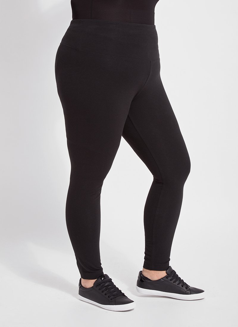 Lysse Flattering Cotton Legging (Plus Size)  Midnight
