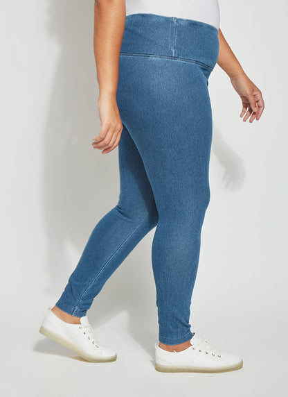 Lysse Denim Jean Legging (Plus Size)  Indigo