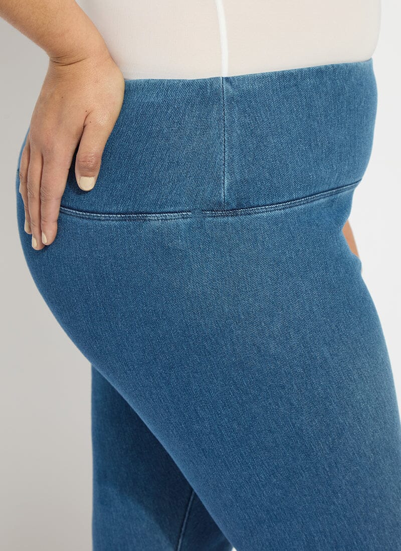 Lysse Denim Capri Jean Leggings (Plus Size)  Indigo