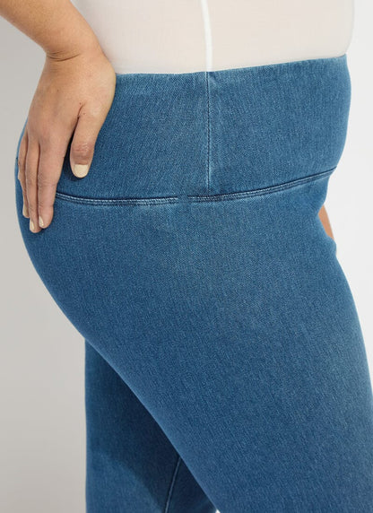 Lysse Denim Capri Jean Leggings (Plus Size)  Indigo