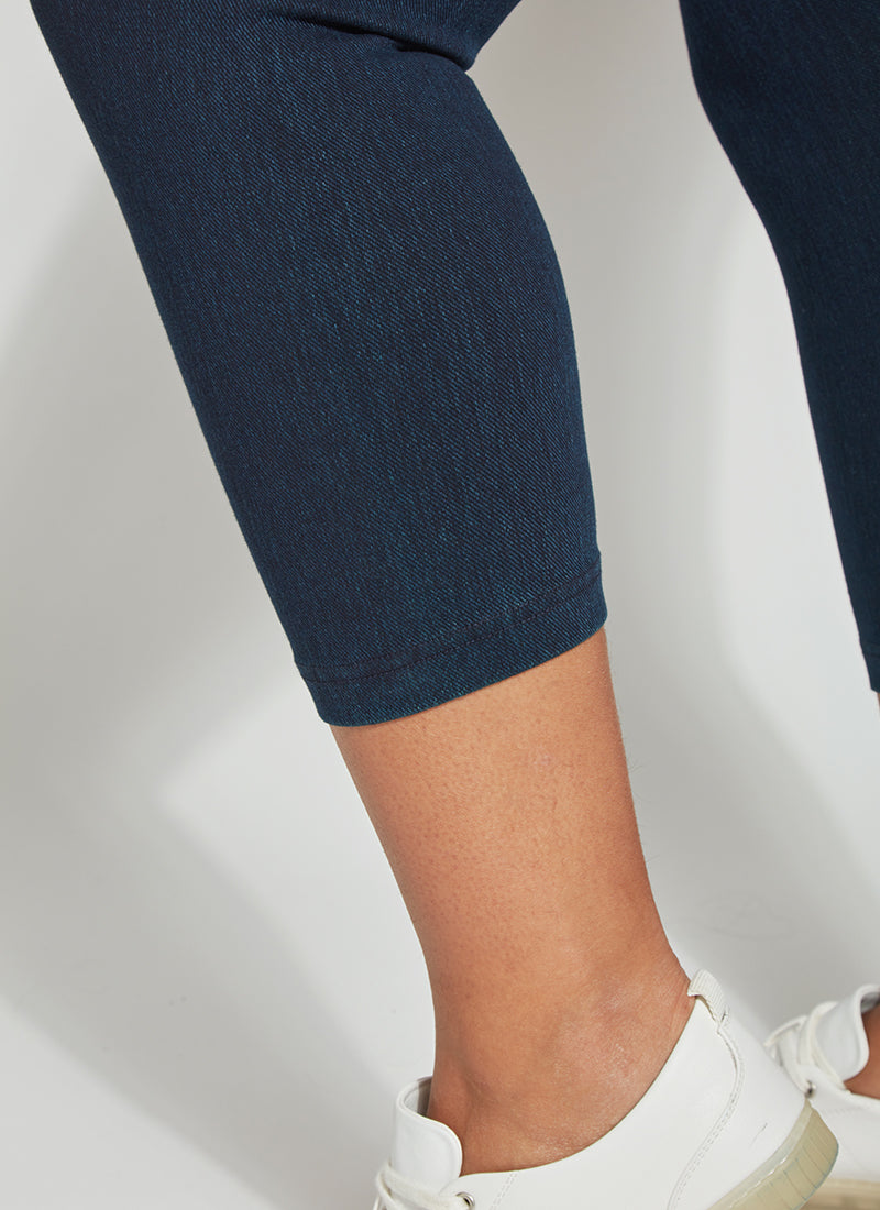 Lysse Denim Capri Jean Leggings (Plus Size)  Indigo