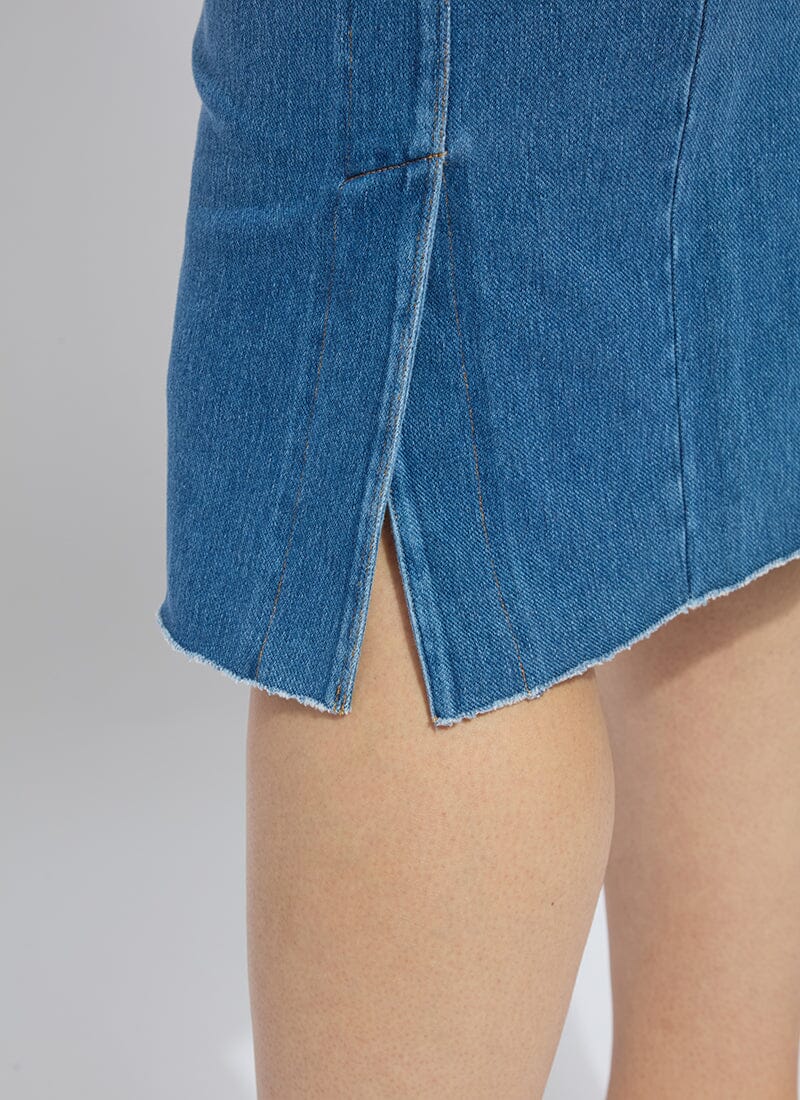 Lysse Lyrica Denim Skirt Curvy Midwash