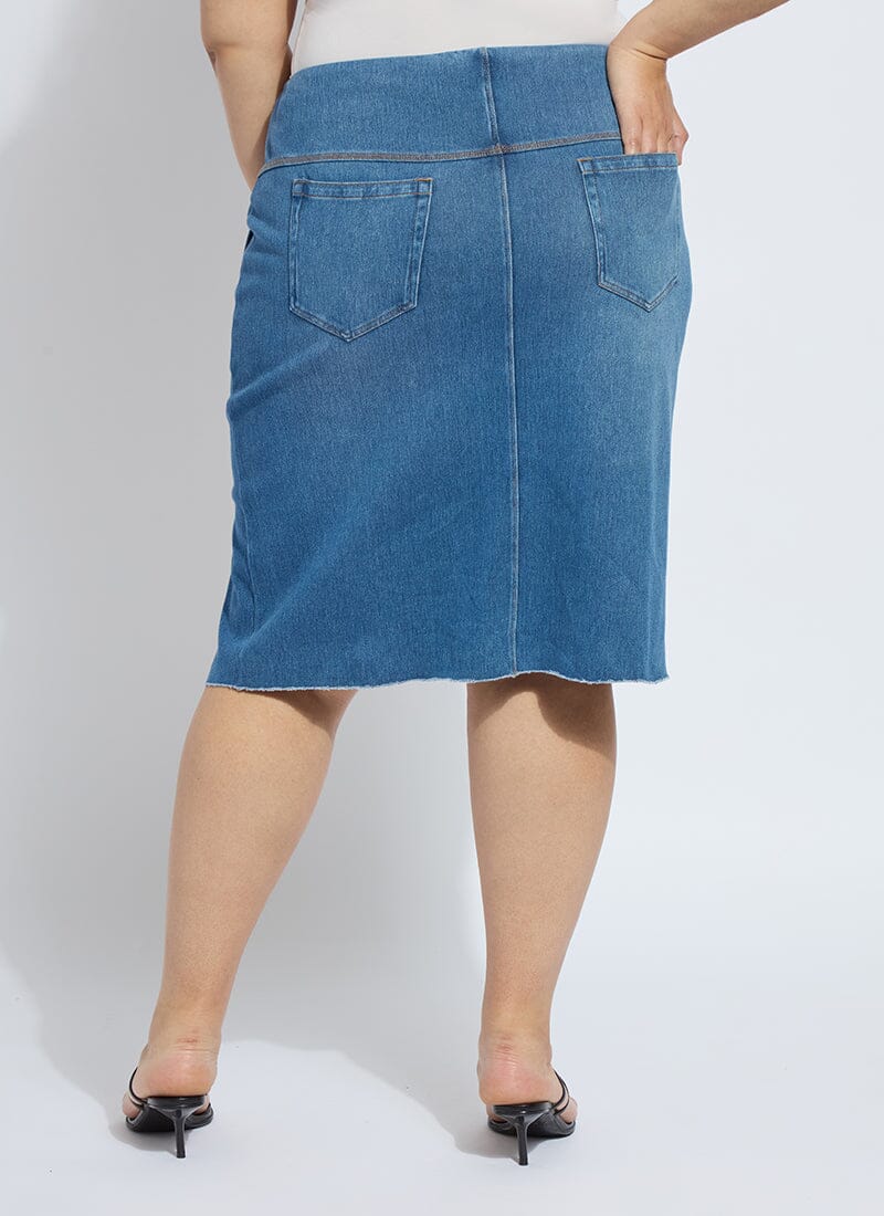 Lysse Lyrica Denim Skirt Curvy Midwash