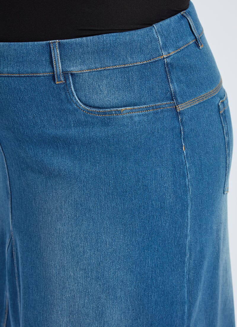 Lysse Bella Denim Skirt Curvy Mid Wash