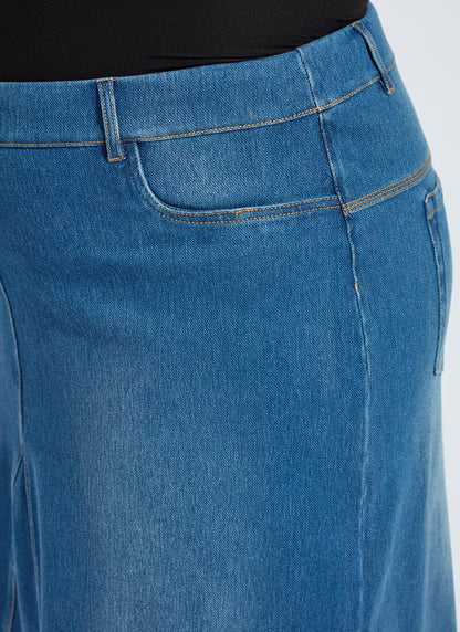 Lysse Bella Denim Skirt Curvy Mid Wash
