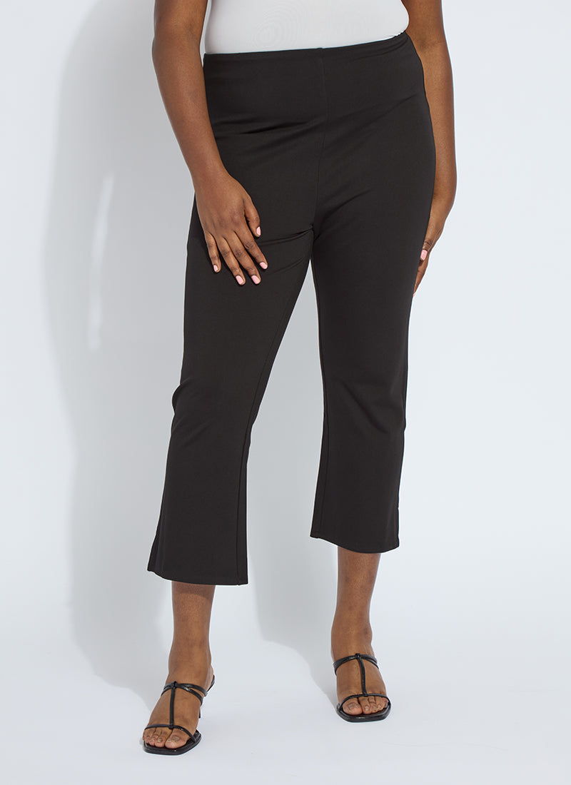 Lysse Cropped Kick Flare (Plus Size)  Black