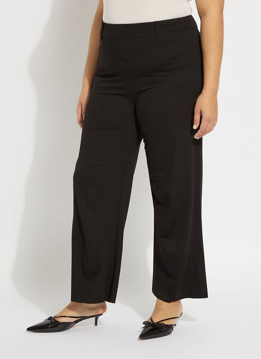 Lysse Erin Wide Leg Ponte Curvy (28" Inseam) Black