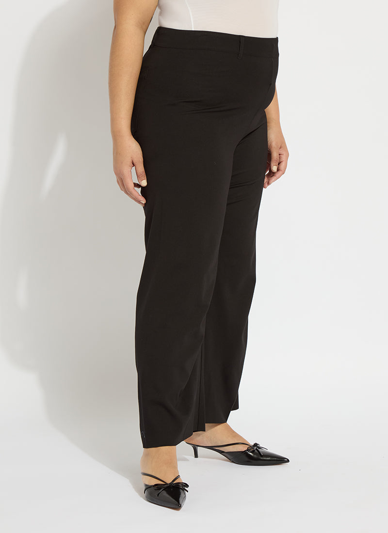 Lysse Erin Wide Leg Ponte Curvy (28" Inseam) Black