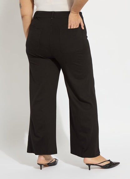 Lysse Erin Wide Leg Ponte Curvy (28" Inseam) Black
