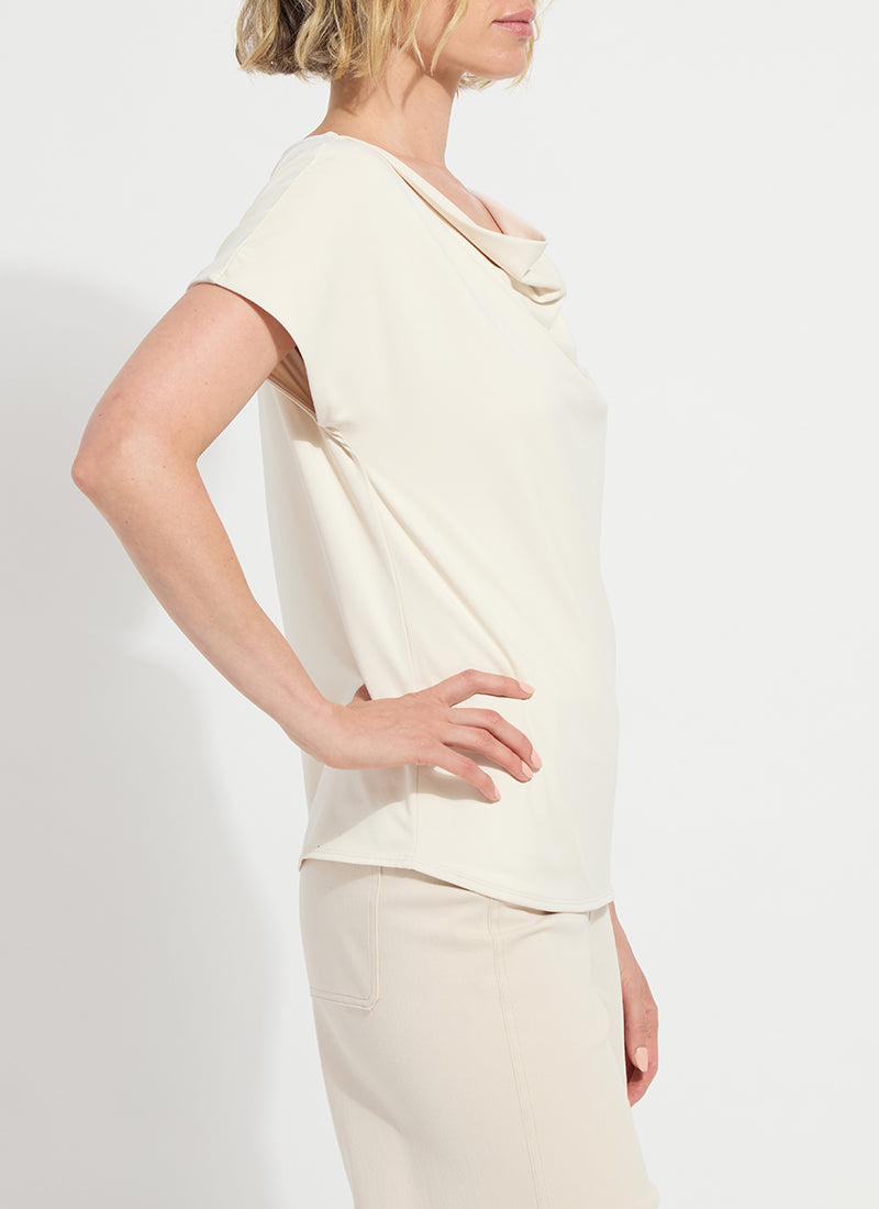 Lysse Ensley Cowl Neck Top Macadamia