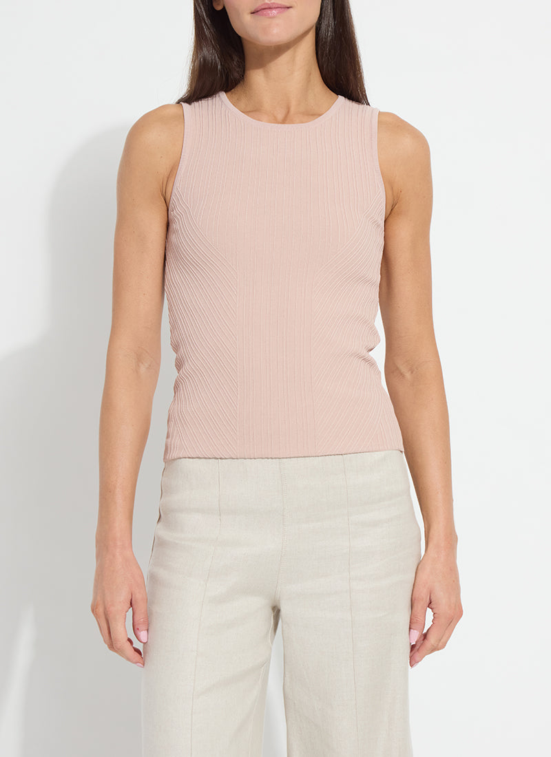 Lysse Andreia Ribbed Knit Tank Sabbia Rose